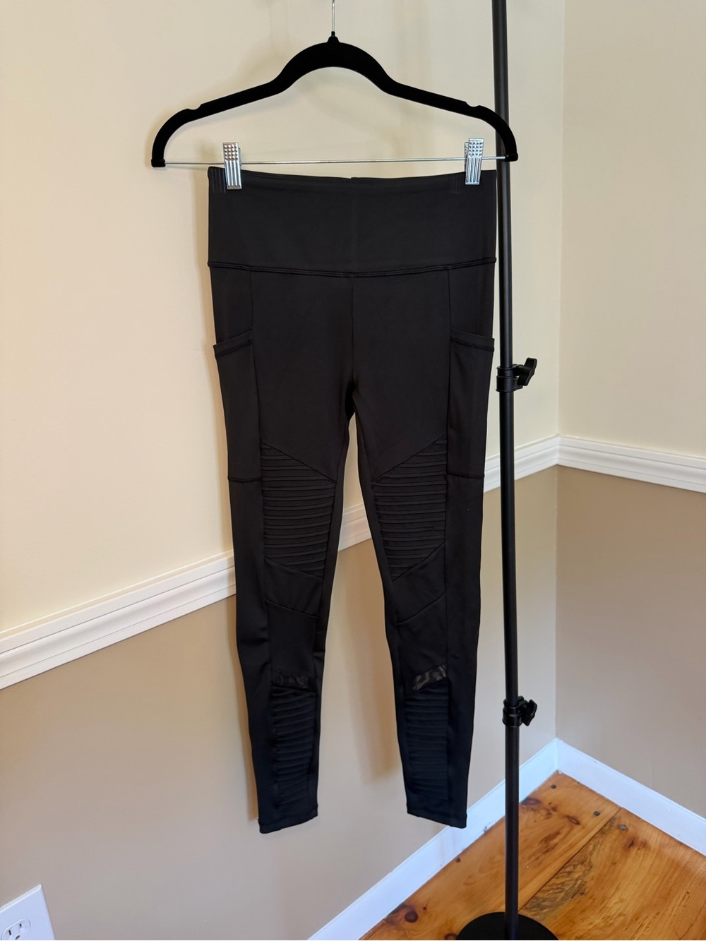 High-Waist Black Moto Leggings with Side Pockets constantly varied gear CVG